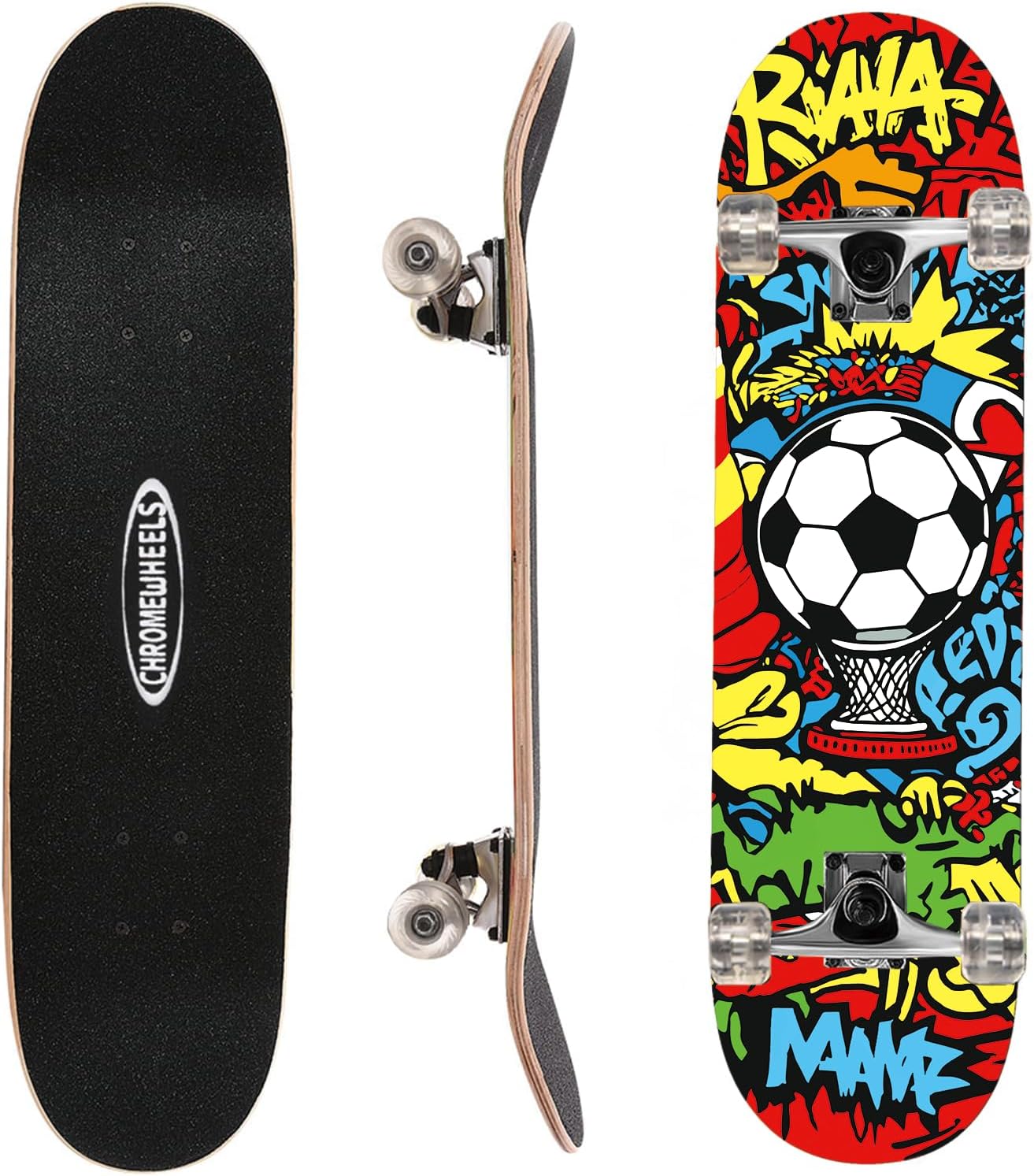 31 inch Skateboard Double Kick Skate Board Cruiser Longboard 8 Layer Maple Deck Skateboards for Kids and Beginners