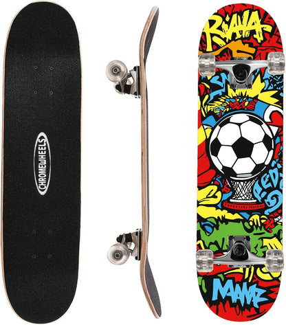 31 inch Skateboard Double Kick Skate Board Cruiser Longboard 8 Layer Maple Deck Skateboards for Kids and Beginners