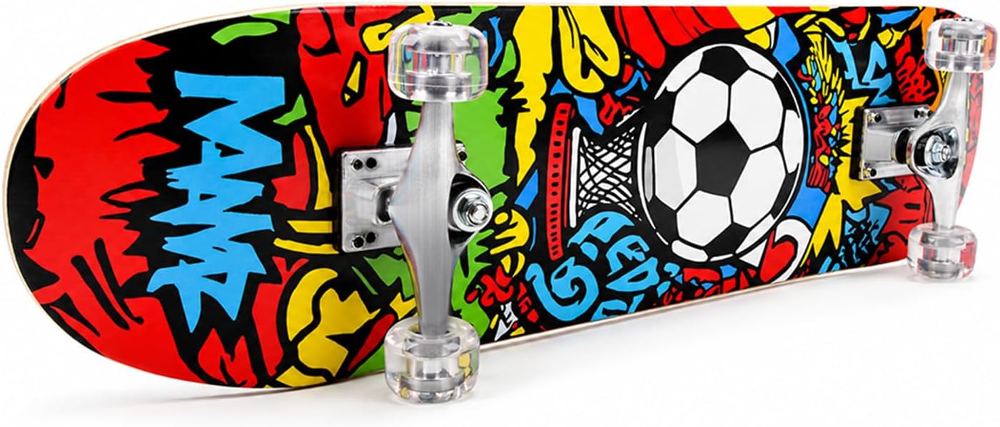 31 inch Skateboard Double Kick Skate Board Cruiser Longboard 8 Layer Maple Deck Skateboards for Kids and Beginners