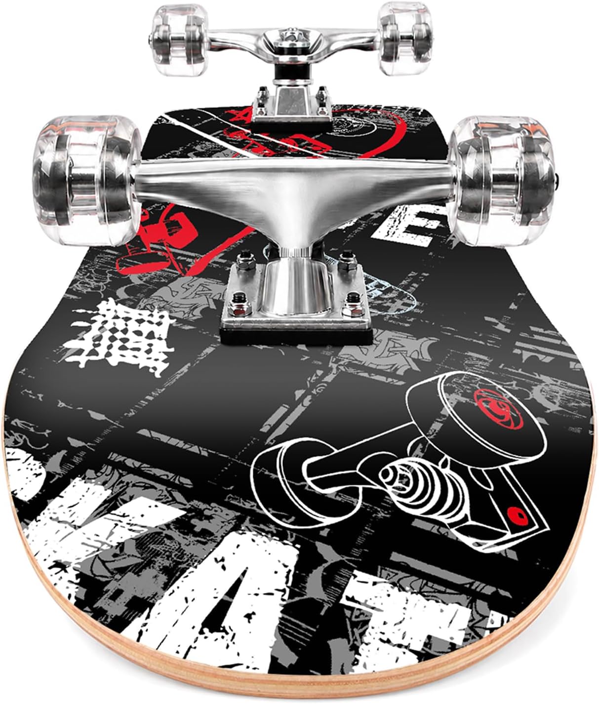 31 inch Skateboard Double Kick Skate Board Cruiser Longboard 8 Layer Maple Deck Skateboards for Kids and Beginners