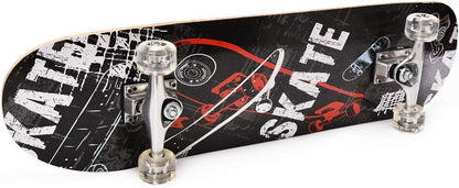 31 inch Skateboard Double Kick Skate Board Cruiser Longboard 8 Layer Maple Deck Skateboards for Kids and Beginners