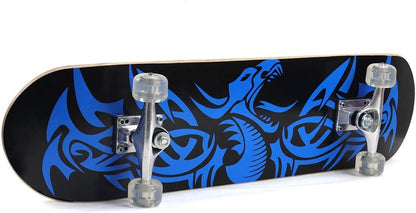31 inch Skateboard Double Kick Skate Board Cruiser Longboard 8 Layer Maple Deck Skateboards for Kids and Beginners
