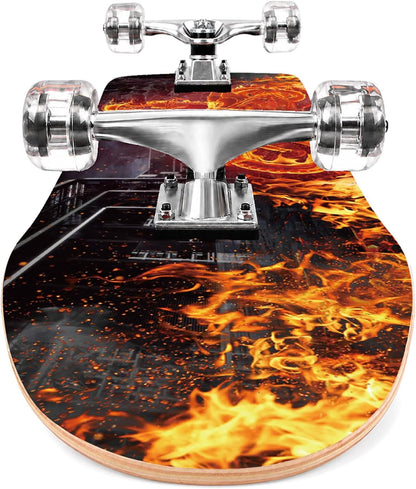 31 inch Skateboard Double Kick Skate Board Cruiser Longboard 8 Layer Maple Deck Skateboards for Kids and Beginners