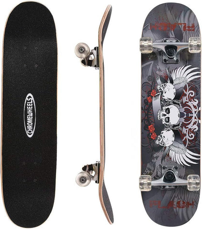 31 inch Skateboard Double Kick Skate Board Cruiser Longboard 8 Layer Maple Deck Skateboards for Kids and Beginners