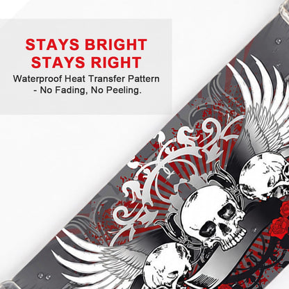 31 inch Skateboard Double Kick Skate Board Cruiser Longboard 8 Layer Maple Deck Skateboards for Kids and Beginners