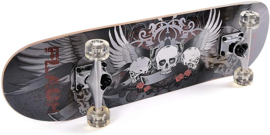 31 inch Skateboard Double Kick Skate Board Cruiser Longboard 8 Layer Maple Deck Skateboards for Kids and Beginners