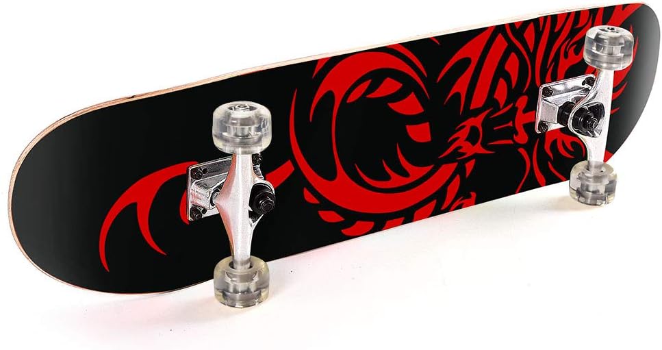 31 inch Skateboard Double Kick Skate Board Cruiser Longboard 8 Layer Maple Deck Skateboards for Kids and Beginners