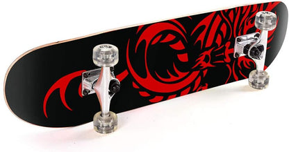 31 inch Skateboard Double Kick Skate Board Cruiser Longboard 8 Layer Maple Deck Skateboards for Kids and Beginners