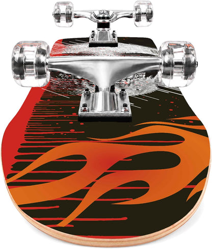 31 inch Skateboard Double Kick Skate Board Cruiser Longboard 8 Layer Maple Deck Skateboards for Kids and Beginners