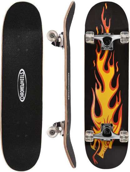 31 inch Skateboard Double Kick Skate Board Cruiser Longboard 8 Layer Maple Deck Skateboards for Kids and Beginners