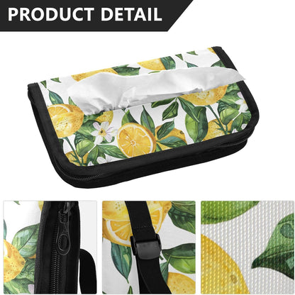 Yellow Lemon Car Tissue Holder, Car Tissue Box Sun Visor Napkin Holder Rectangular Car Mask Dispenser Vehicle Tissue Box for Universal Auto