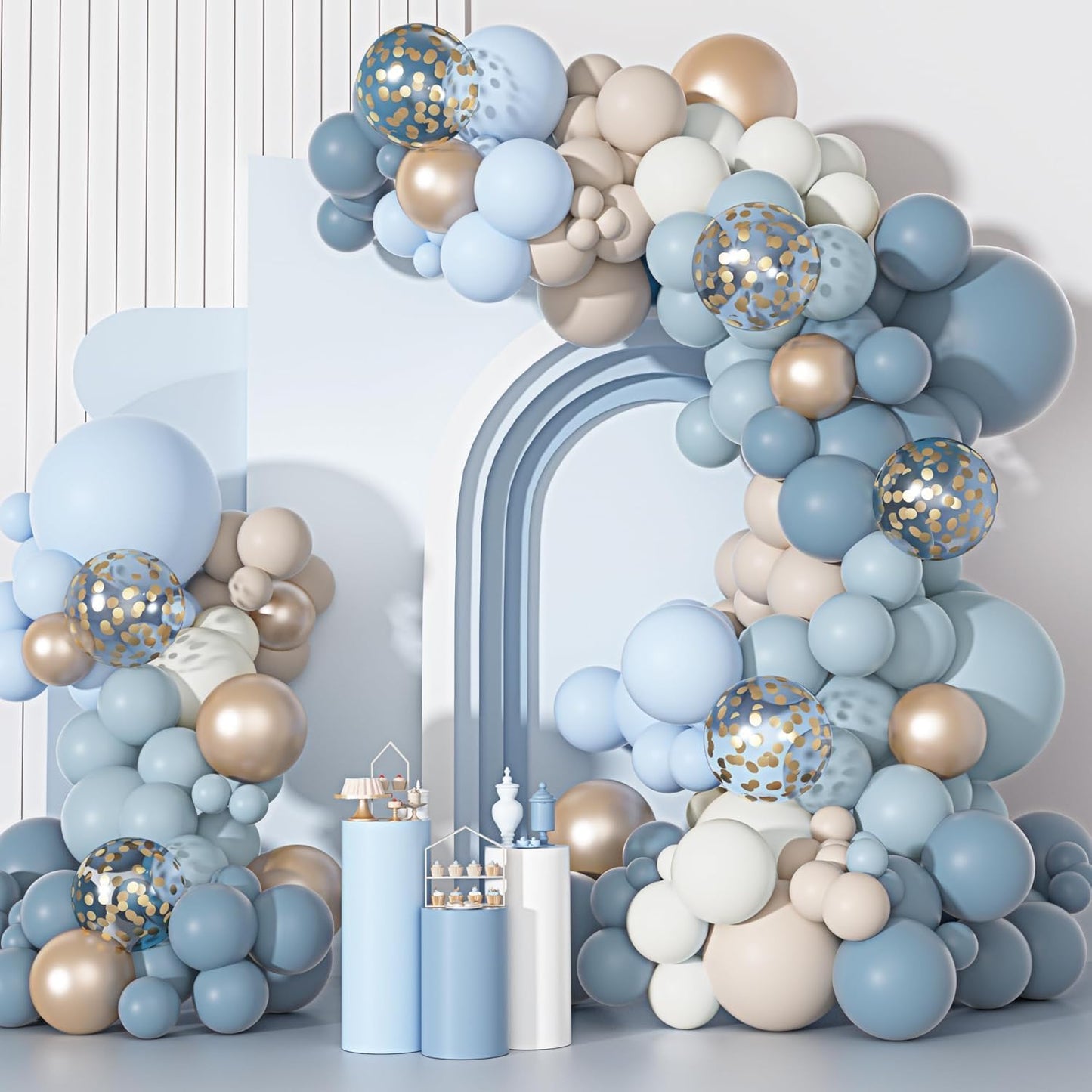 Yellow Gold Balloons Arch Garland Kit 18 12 10 5Inch | Different Sizes Mustard Pastel Yellow White Latex Metal Confetti Balloon for Sunflower Bee Baby Shower Birthday Party Decors