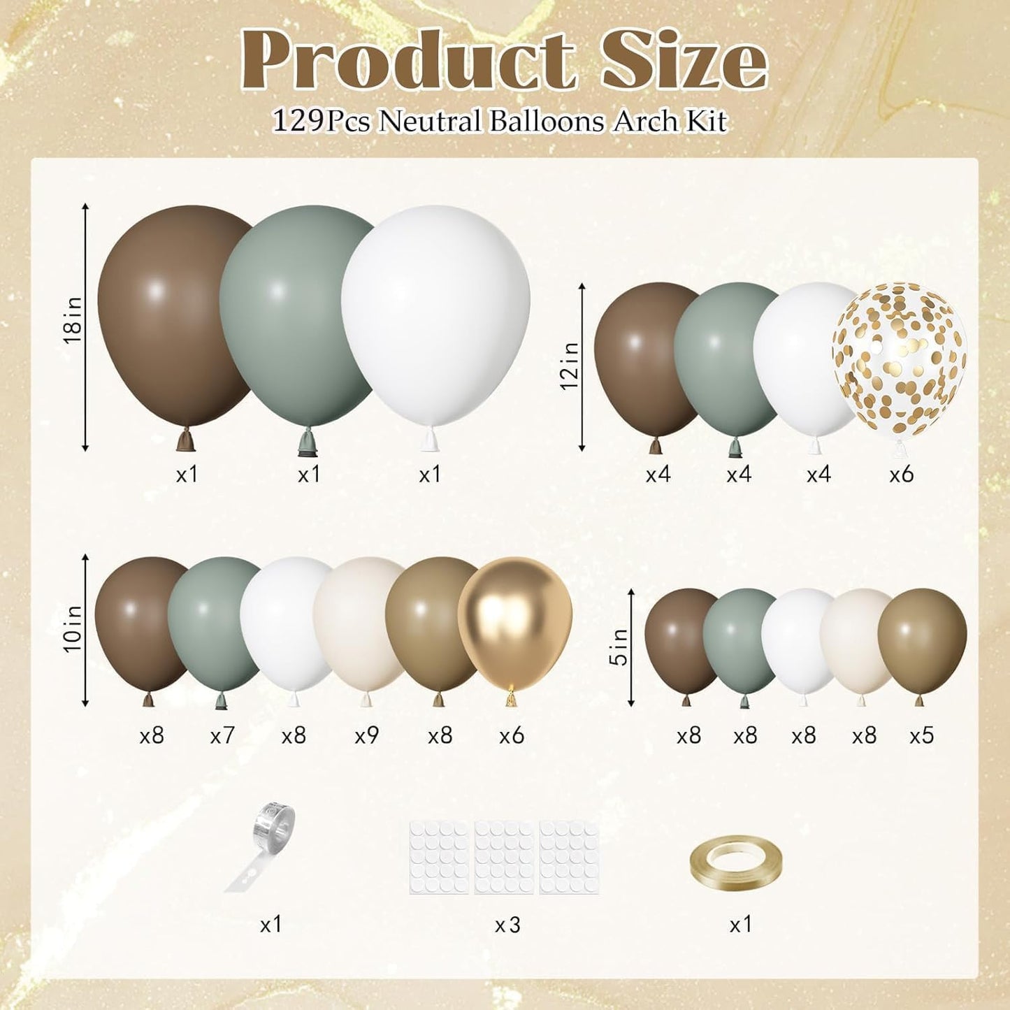Yellow Gold Balloons Arch Garland Kit 18 12 10 5Inch | Different Sizes Mustard Pastel Yellow White Latex Metal Confetti Balloon for Sunflower Bee Baby Shower Birthday Party Decors
