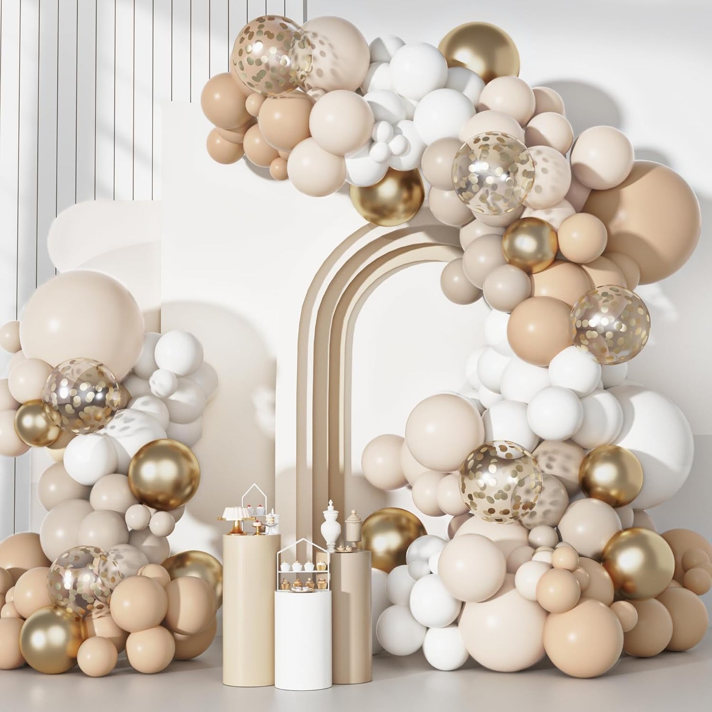 Yellow Gold Balloons Arch Garland Kit 18 12 10 5Inch | Different Sizes Mustard Pastel Yellow White Latex Metal Confetti Balloon for Sunflower Bee Baby Shower Birthday Party Decors