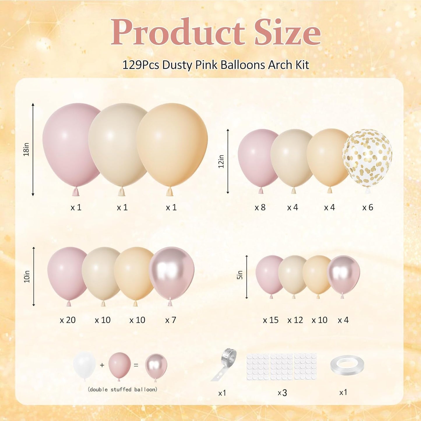 Yellow Gold Balloons Arch Garland Kit 18 12 10 5Inch | Different Sizes Mustard Pastel Yellow White Latex Metal Confetti Balloon for Sunflower Bee Baby Shower Birthday Party Decors