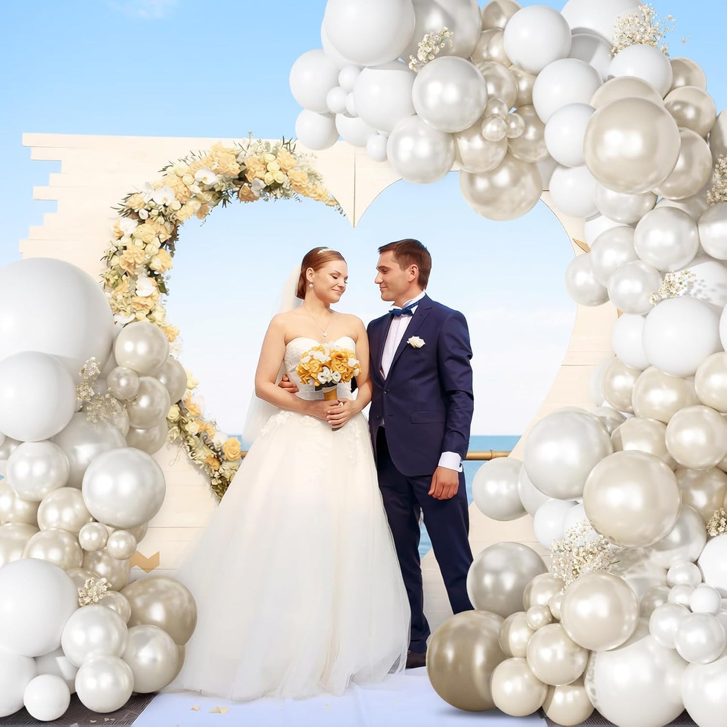 Yellow Gold Balloons Arch Garland Kit 18 12 10 5Inch | Different Sizes Mustard Pastel Yellow White Latex Metal Confetti Balloon for Sunflower Bee Baby Shower Birthday Party Decors