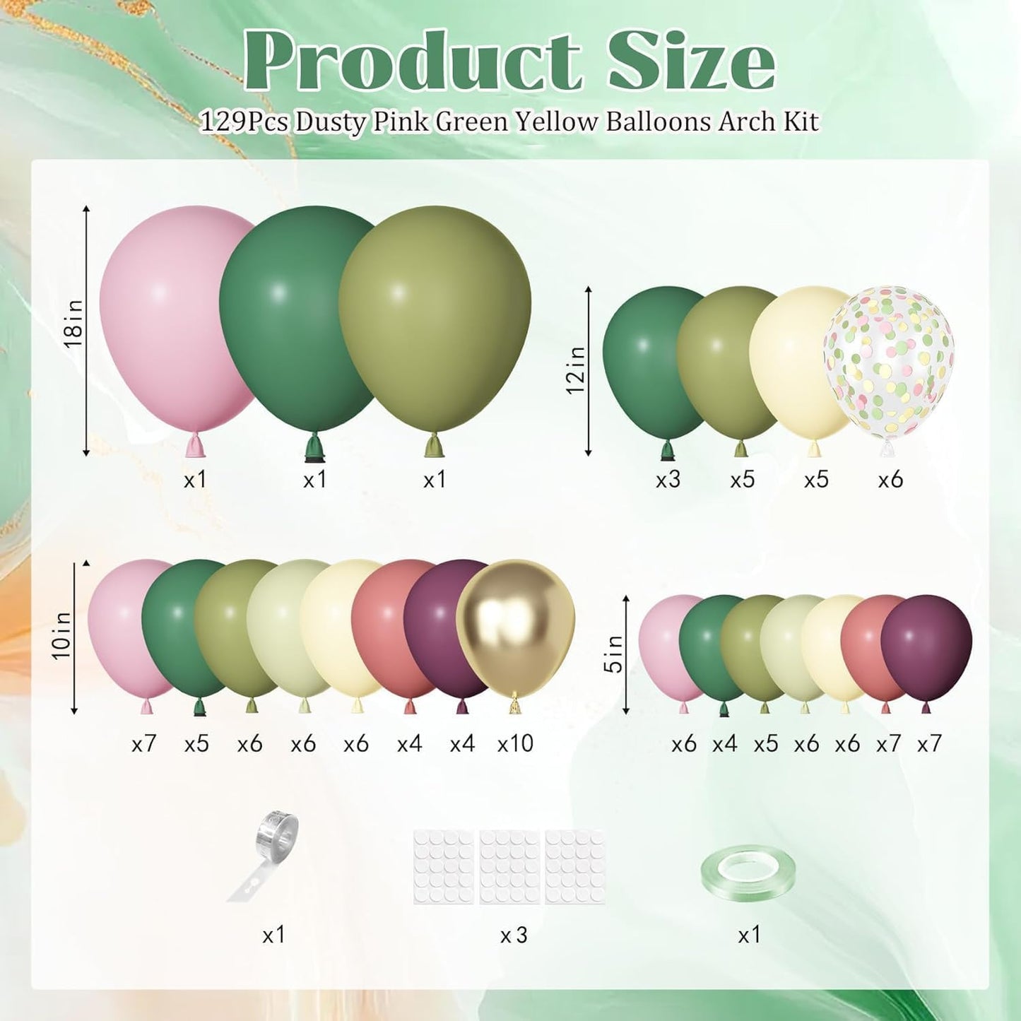 Yellow Gold Balloons Arch Garland Kit 18 12 10 5Inch | Different Sizes Mustard Pastel Yellow White Latex Metal Confetti Balloon for Sunflower Bee Baby Shower Birthday Party Decors