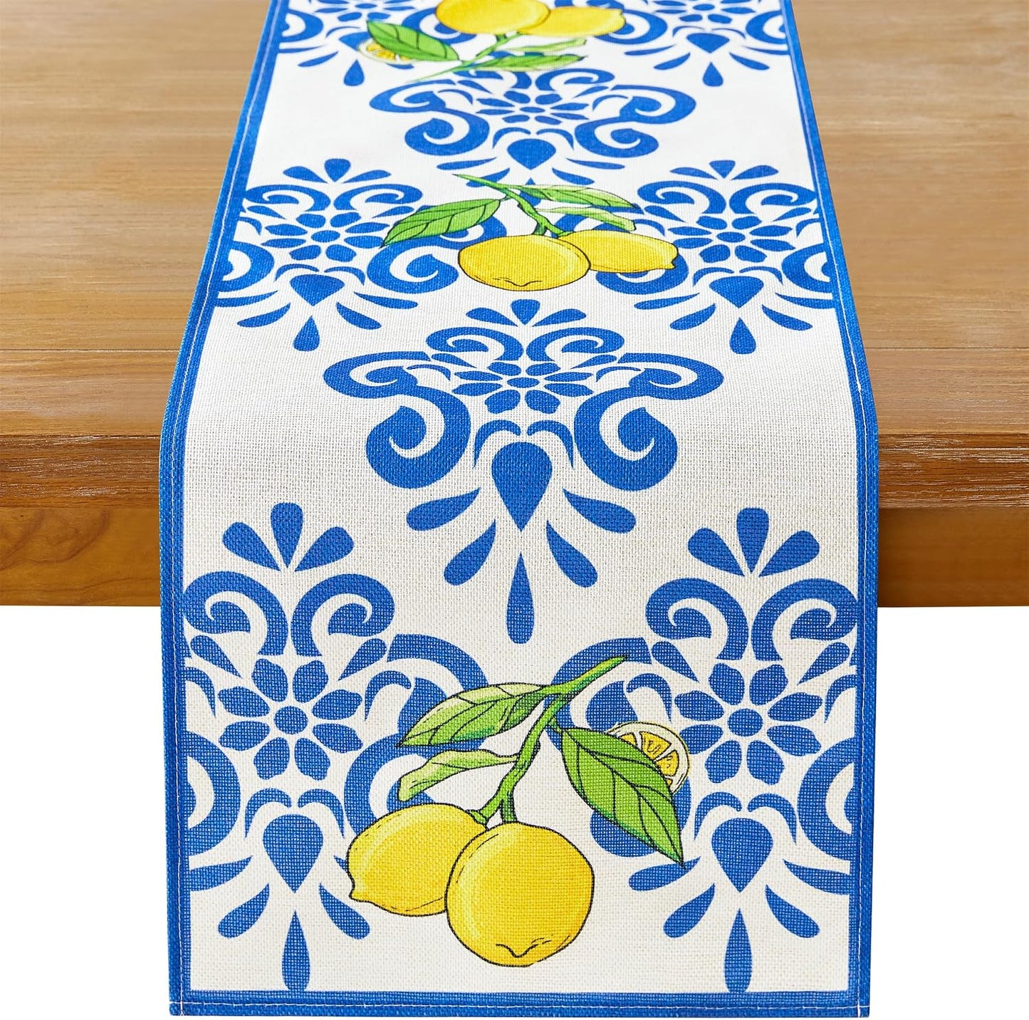 Lemon Table Runner Summer Blue Table Runners 13x72 Inches Long Table Runner for Home Kitchen Dining Table Decor