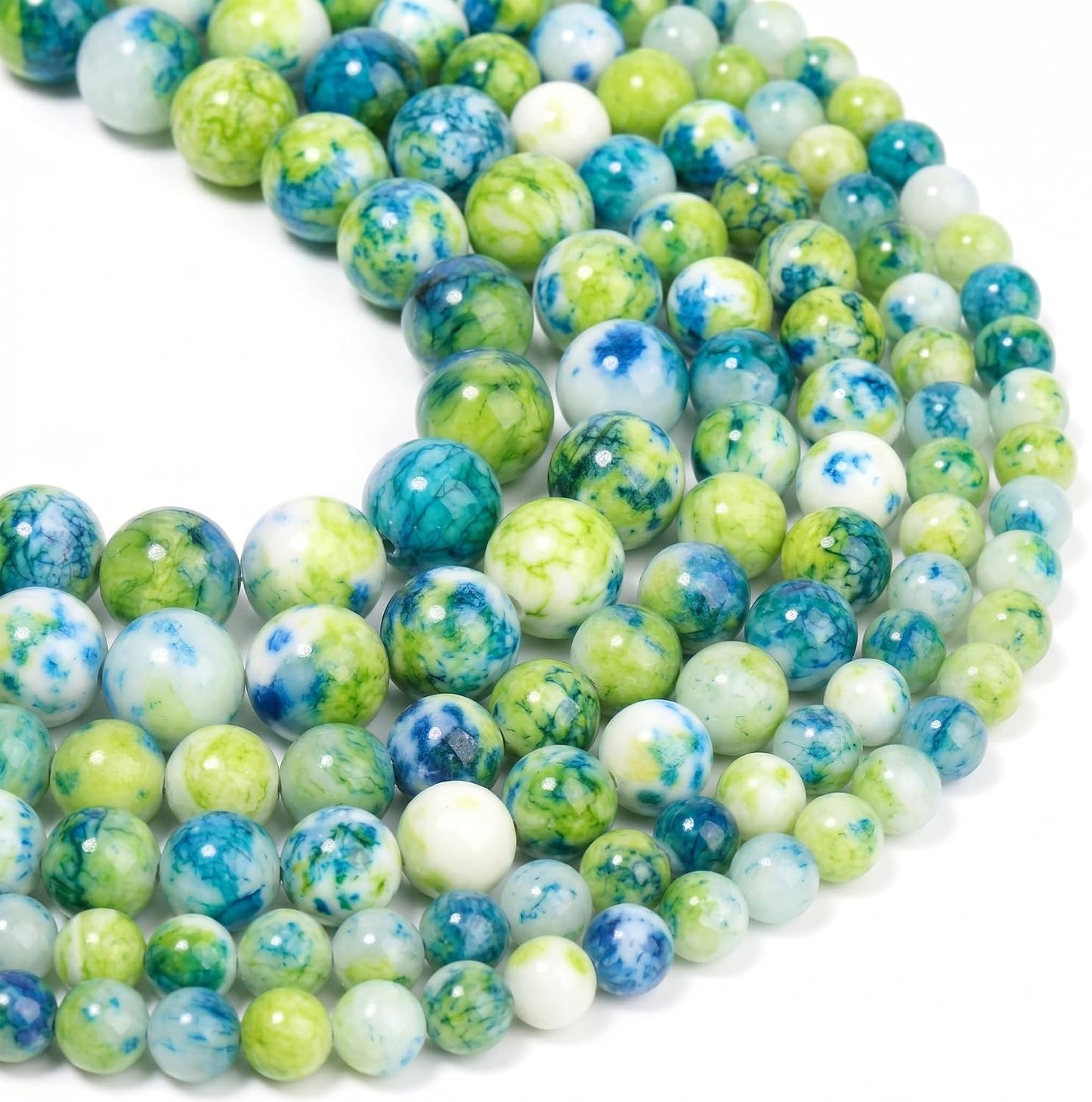 45pcs Yellow Persian Jade Energy Healing Beads for Bracelet，8mm Round Bulk Gemstone Beads for Jewelry Making Bracelet Necklace Earring DIY