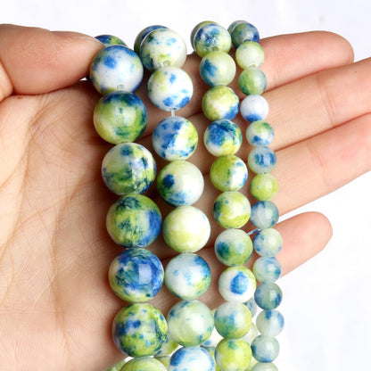 45pcs Yellow Persian Jade Energy Healing Beads for Bracelet，8mm Round Bulk Gemstone Beads for Jewelry Making Bracelet Necklace Earring DIY