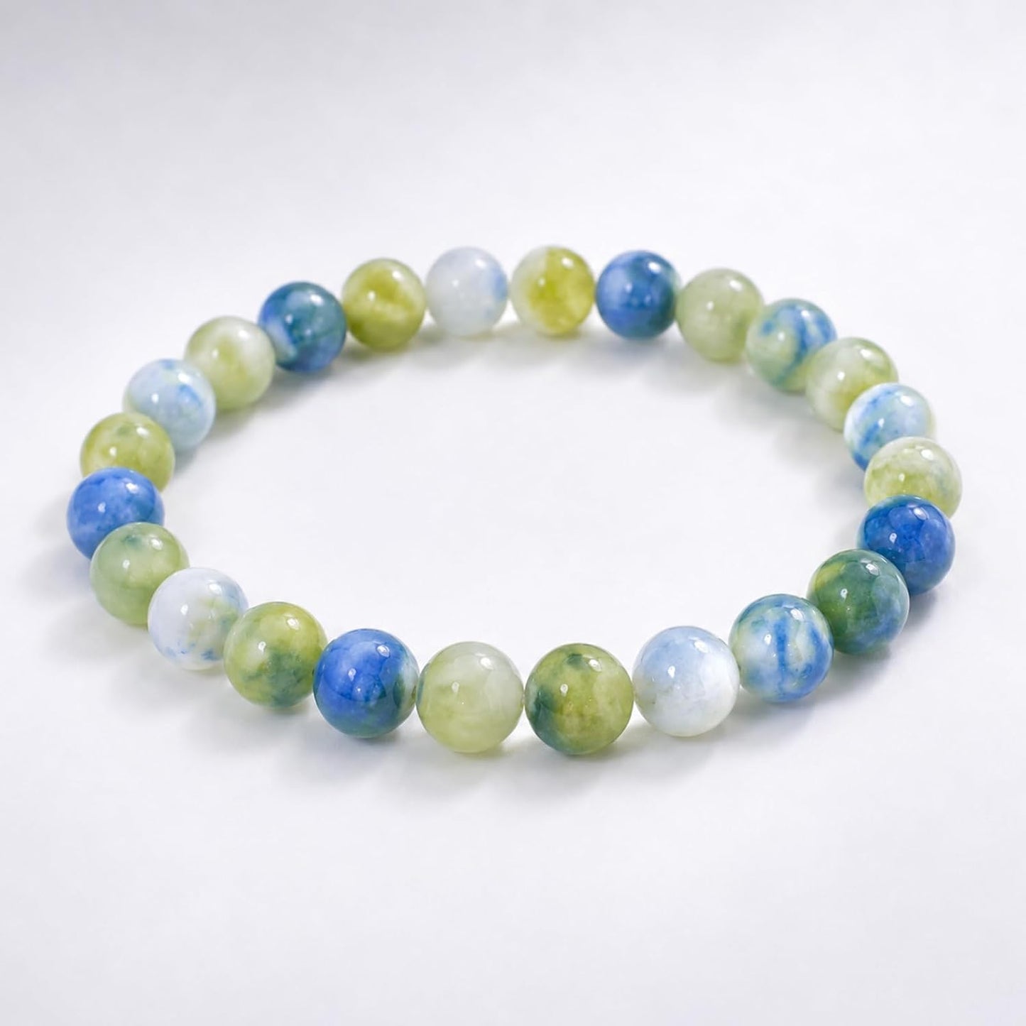 45pcs Yellow Persian Jade Energy Healing Beads for Bracelet，8mm Round Bulk Gemstone Beads for Jewelry Making Bracelet Necklace Earring DIY