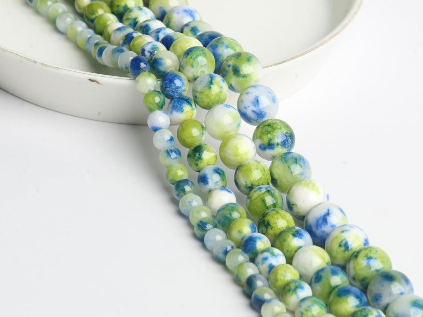45pcs Yellow Persian Jade Energy Healing Beads for Bracelet，8mm Round Bulk Gemstone Beads for Jewelry Making Bracelet Necklace Earring DIY