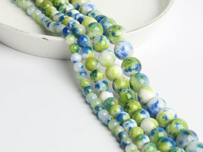45pcs Yellow Persian Jade Energy Healing Beads for Bracelet，8mm Round Bulk Gemstone Beads for Jewelry Making Bracelet Necklace Earring DIY