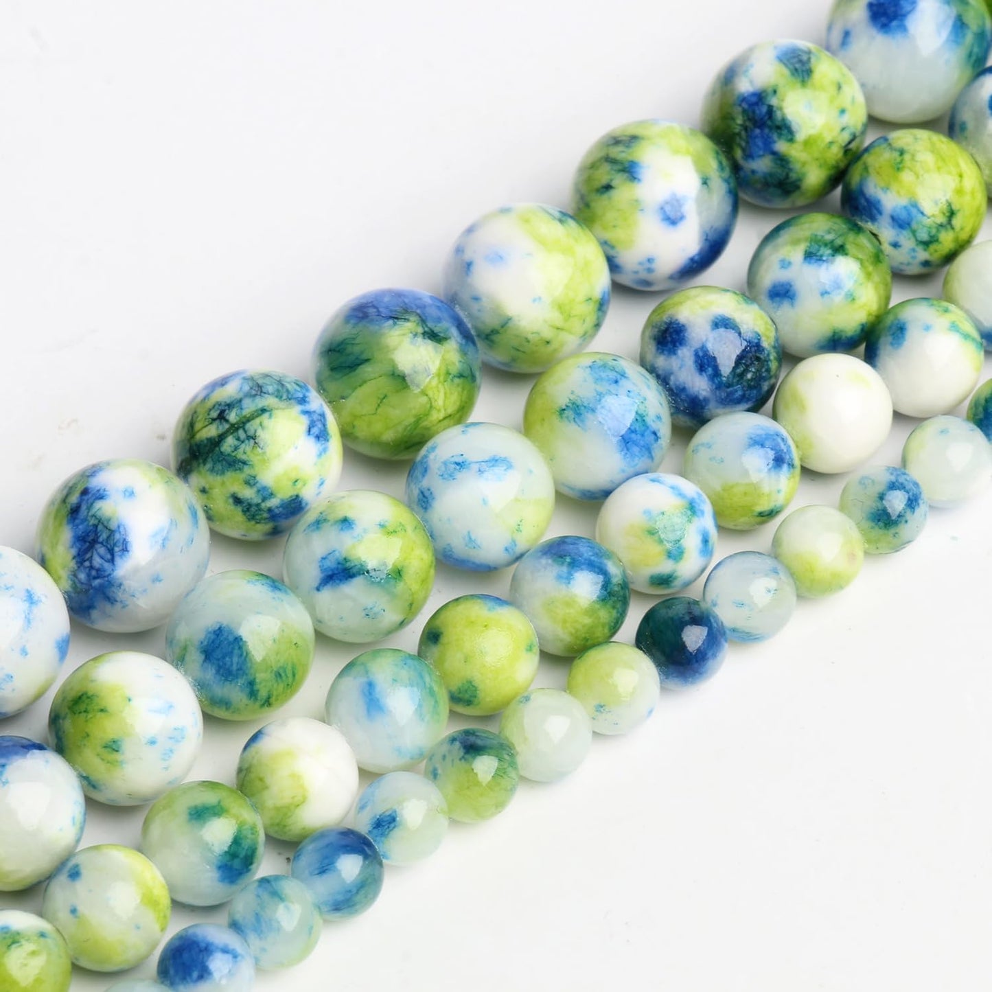 45pcs Yellow Persian Jade Energy Healing Beads for Bracelet，8mm Round Bulk Gemstone Beads for Jewelry Making Bracelet Necklace Earring DIY
