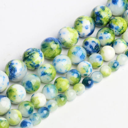 45pcs Yellow Persian Jade Energy Healing Beads for Bracelet，8mm Round Bulk Gemstone Beads for Jewelry Making Bracelet Necklace Earring DIY