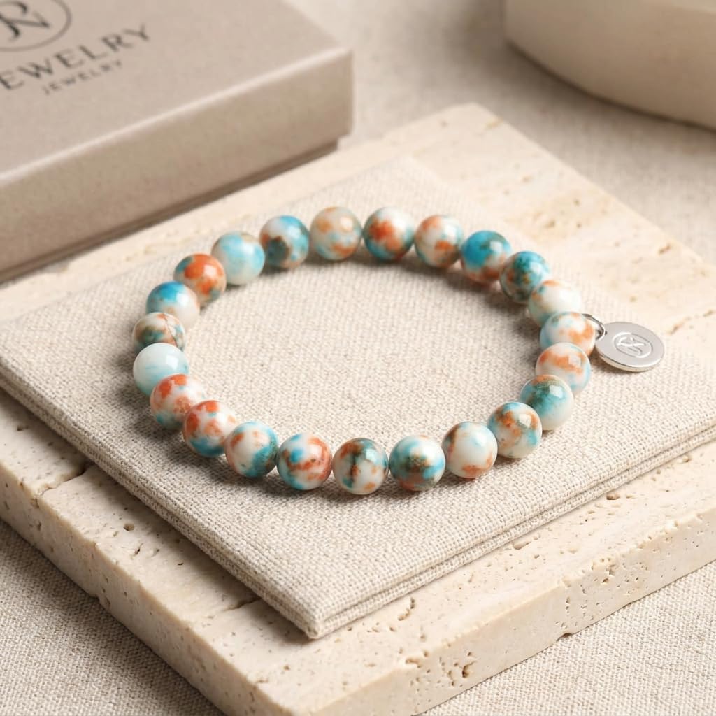 45pcs Yellow Persian Jade Energy Healing Beads for Bracelet，8mm Round Bulk Gemstone Beads for Jewelry Making Bracelet Necklace Earring DIY