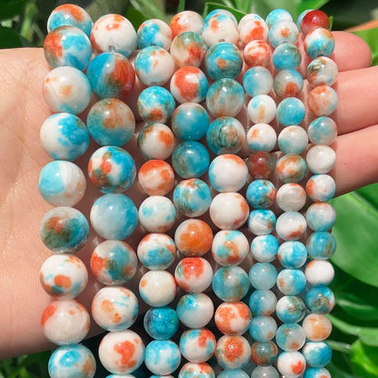 45pcs Yellow Persian Jade Energy Healing Beads for Bracelet，8mm Round Bulk Gemstone Beads for Jewelry Making Bracelet Necklace Earring DIY