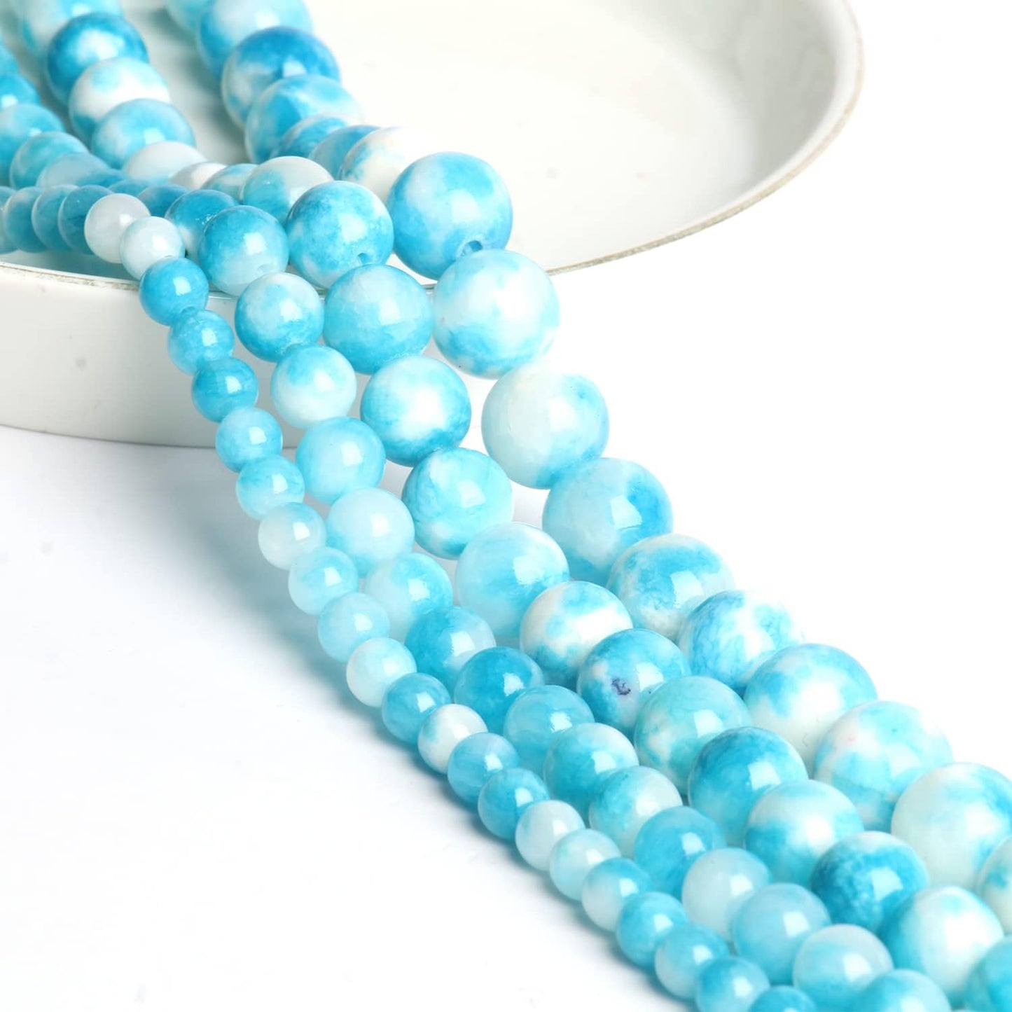 45pcs Yellow Persian Jade Energy Healing Beads for Bracelet，8mm Round Bulk Gemstone Beads for Jewelry Making Bracelet Necklace Earring DIY