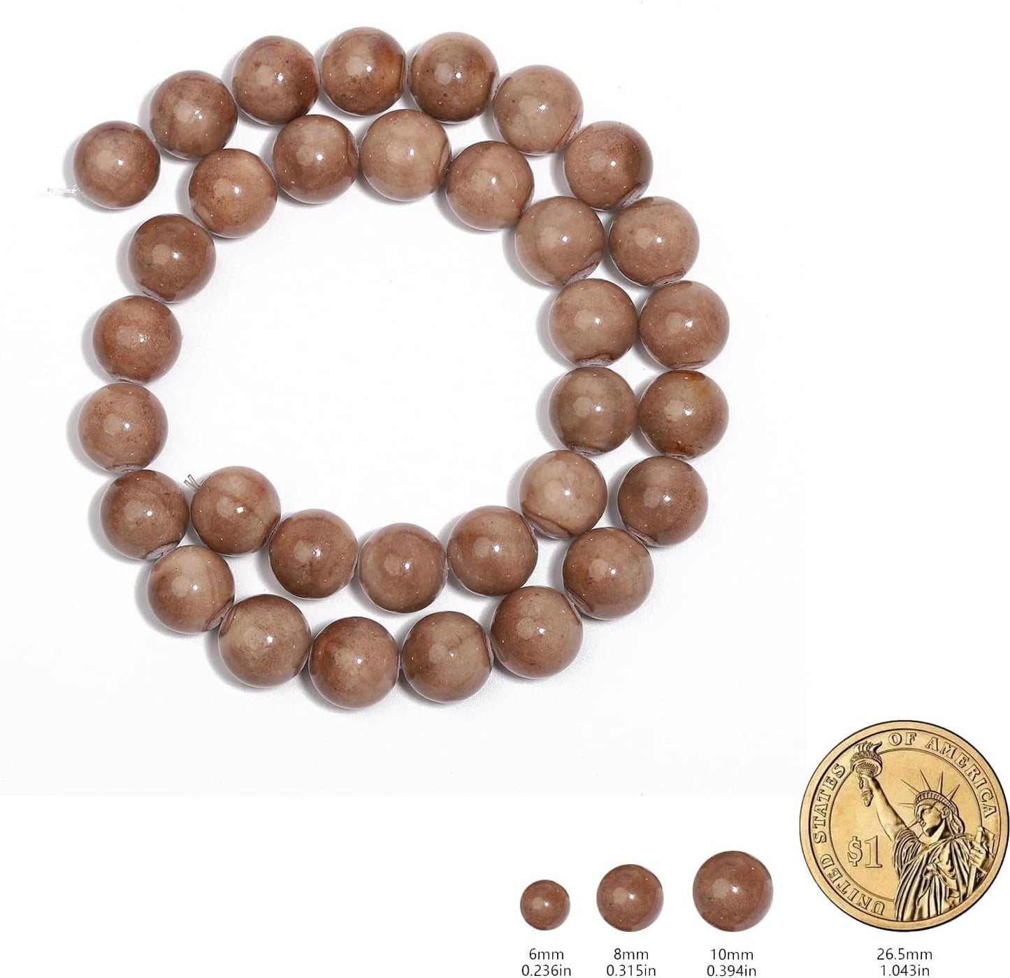45pcs Yellow Persian Jade Energy Healing Beads for Bracelet，8mm Round Bulk Gemstone Beads for Jewelry Making Bracelet Necklace Earring DIY