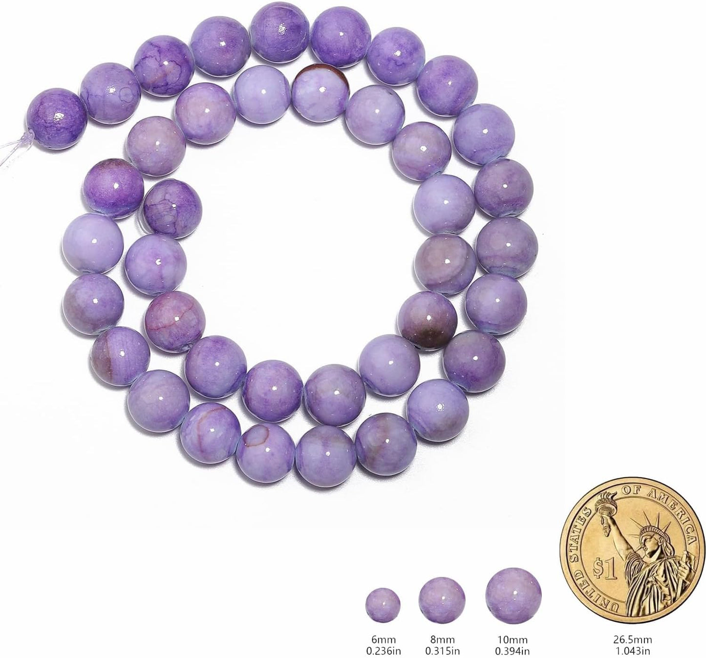 45pcs Yellow Persian Jade Energy Healing Beads for Bracelet，8mm Round Bulk Gemstone Beads for Jewelry Making Bracelet Necklace Earring DIY