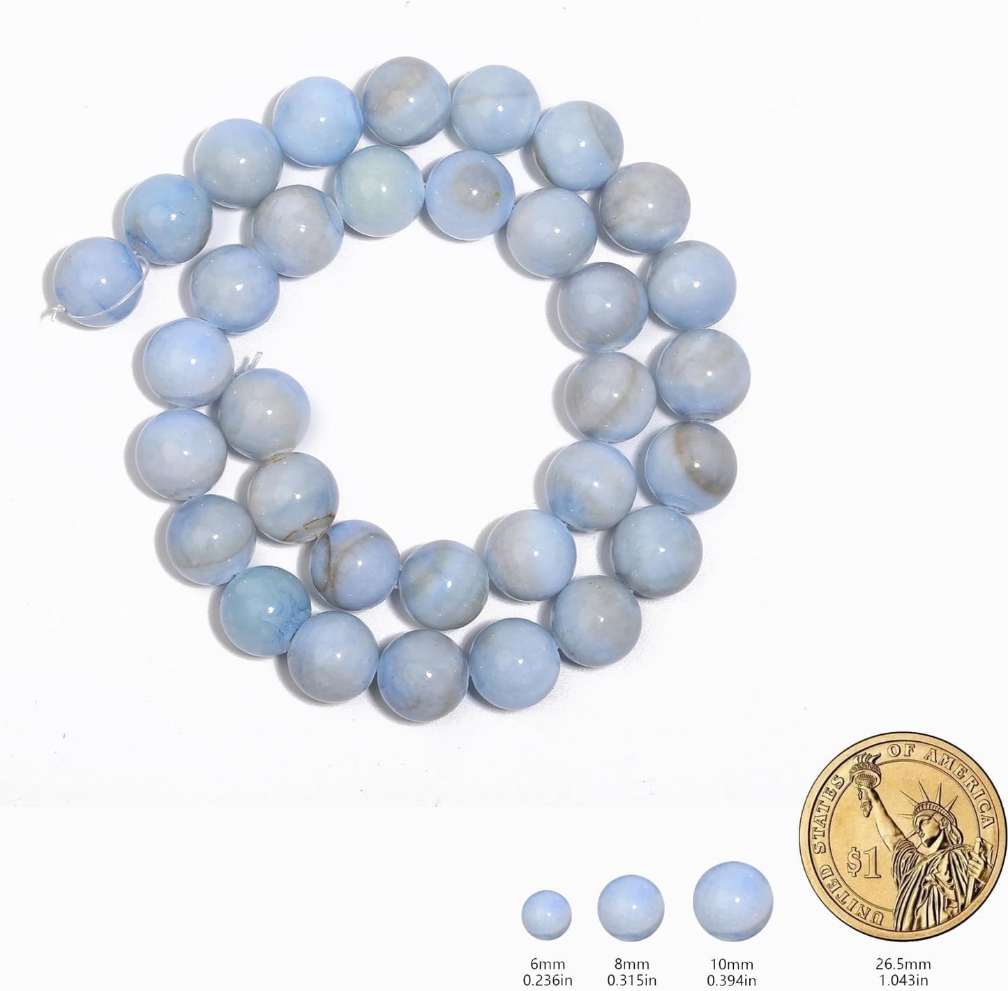 45pcs Yellow Persian Jade Energy Healing Beads for Bracelet，8mm Round Bulk Gemstone Beads for Jewelry Making Bracelet Necklace Earring DIY