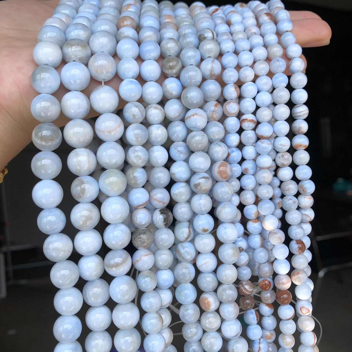 45pcs Yellow Persian Jade Energy Healing Beads for Bracelet，8mm Round Bulk Gemstone Beads for Jewelry Making Bracelet Necklace Earring DIY