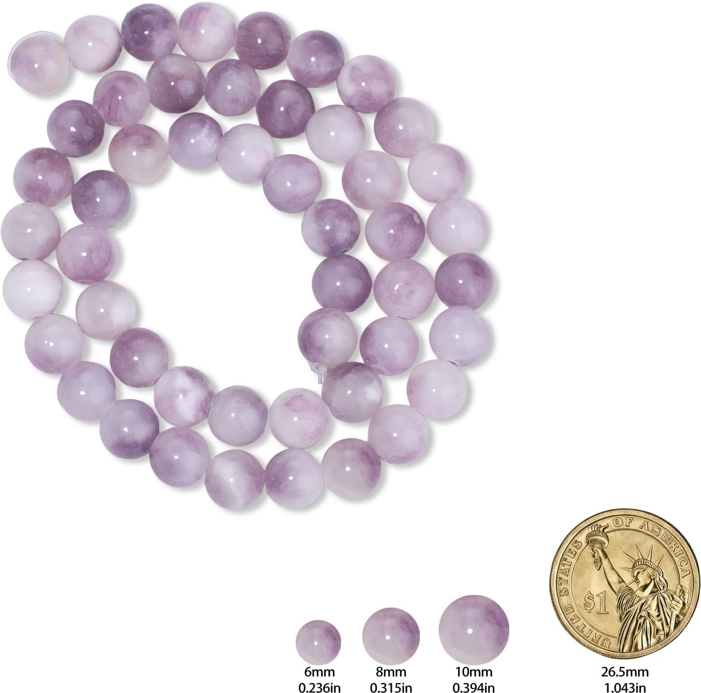 45pcs Yellow Persian Jade Energy Healing Beads for Bracelet，8mm Round Bulk Gemstone Beads for Jewelry Making Bracelet Necklace Earring DIY