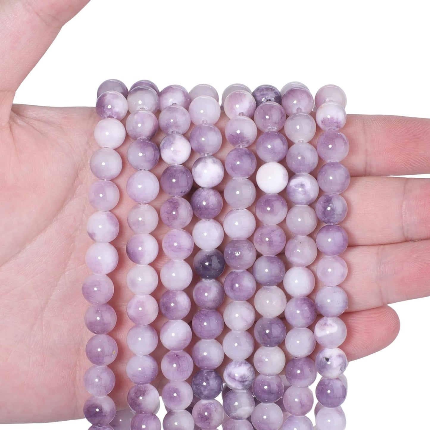 45pcs Yellow Persian Jade Energy Healing Beads for Bracelet，8mm Round Bulk Gemstone Beads for Jewelry Making Bracelet Necklace Earring DIY