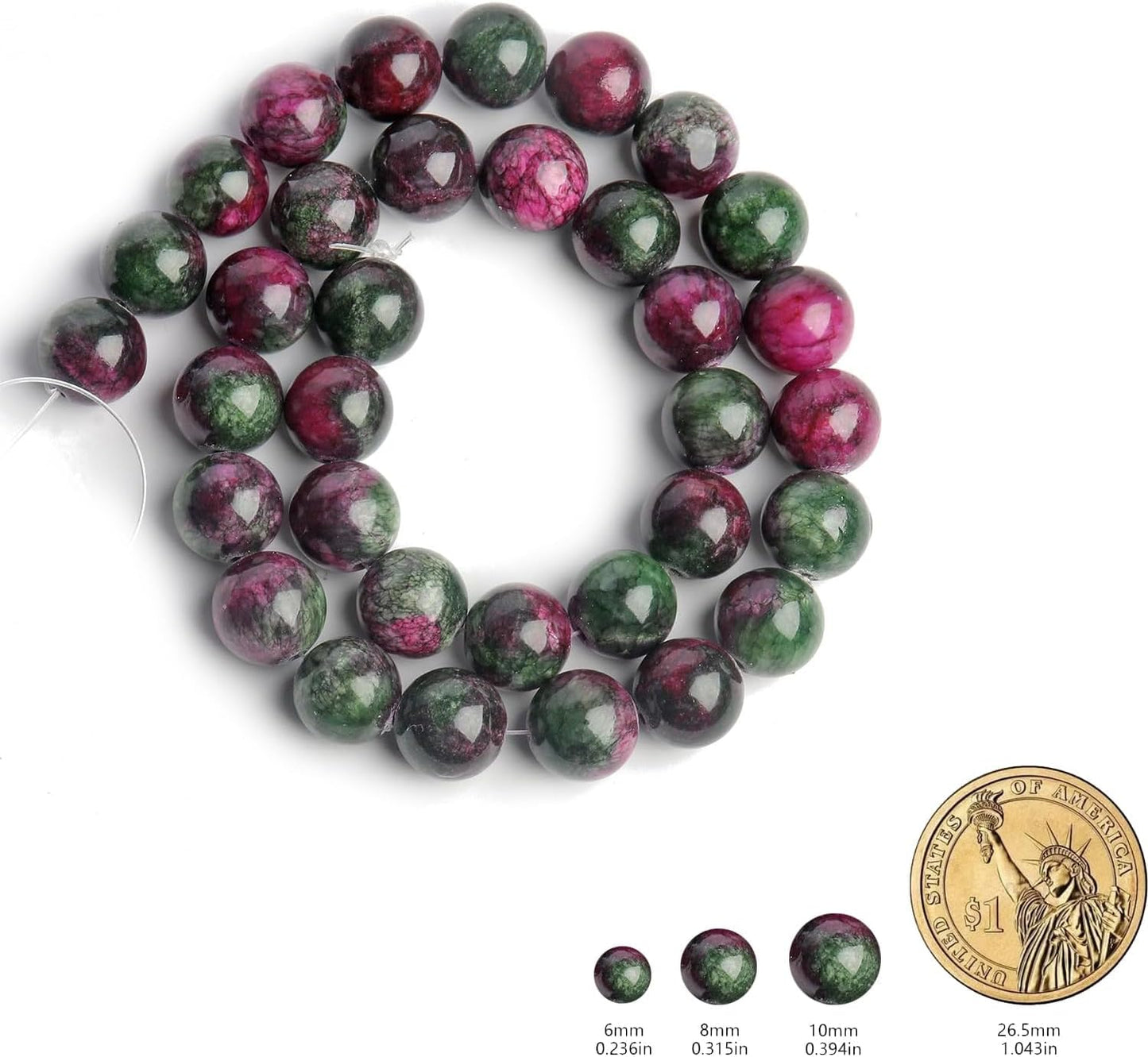 45pcs Yellow Persian Jade Energy Healing Beads for Bracelet，8mm Round Bulk Gemstone Beads for Jewelry Making Bracelet Necklace Earring DIY