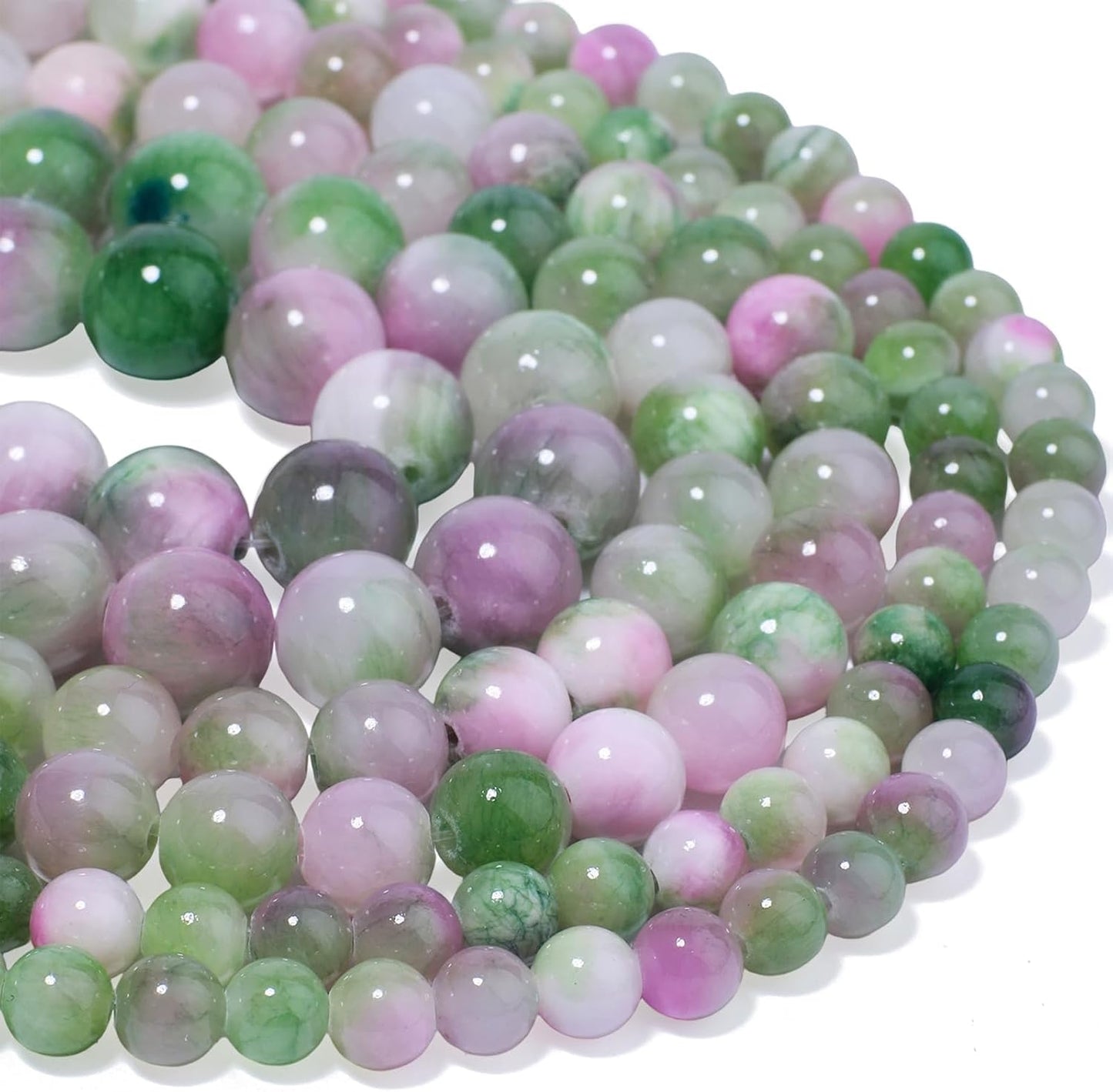 45pcs Yellow Persian Jade Energy Healing Beads for Bracelet，8mm Round Bulk Gemstone Beads for Jewelry Making Bracelet Necklace Earring DIY