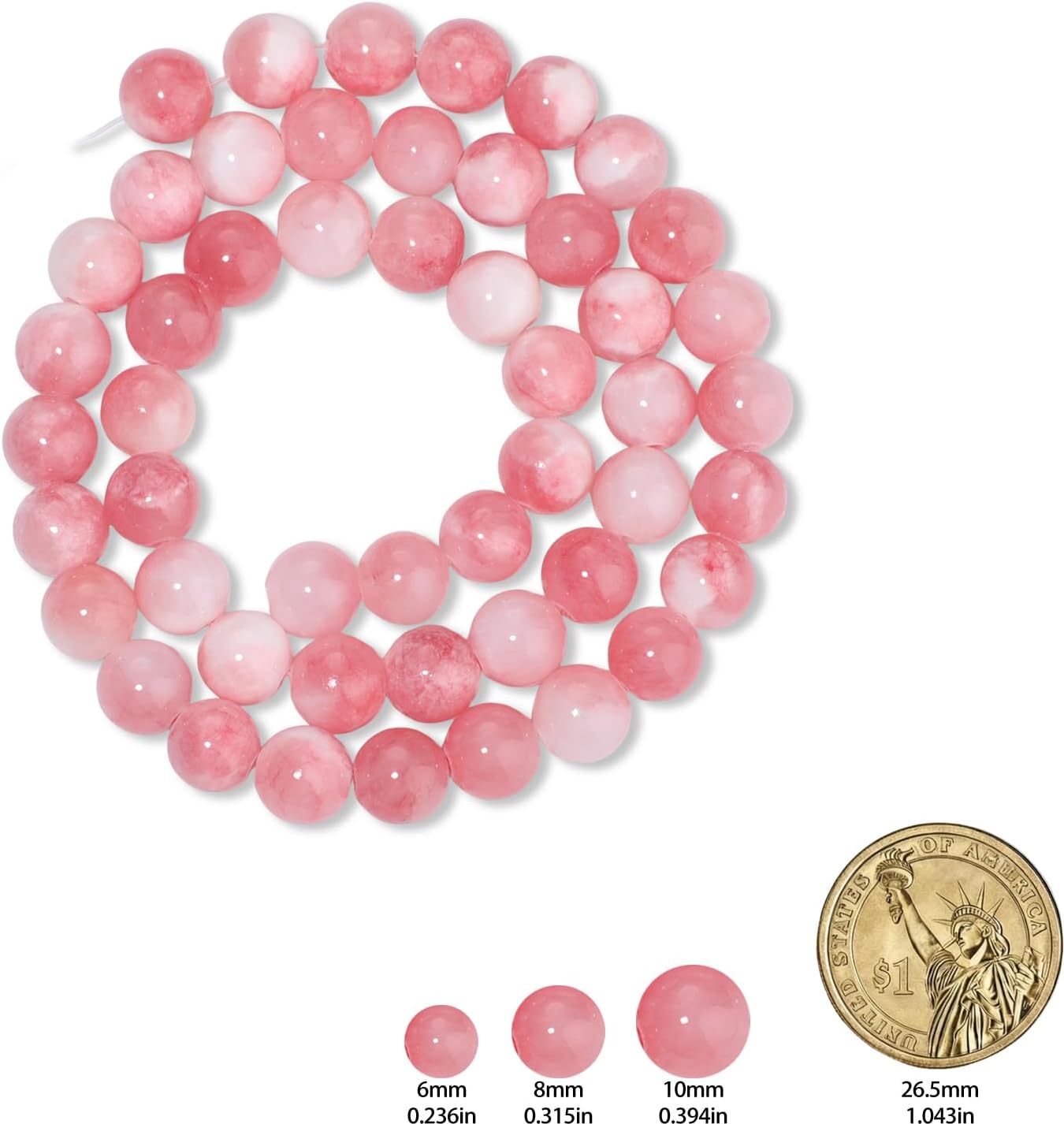 45pcs Yellow Persian Jade Energy Healing Beads for Bracelet，8mm Round Bulk Gemstone Beads for Jewelry Making Bracelet Necklace Earring DIY