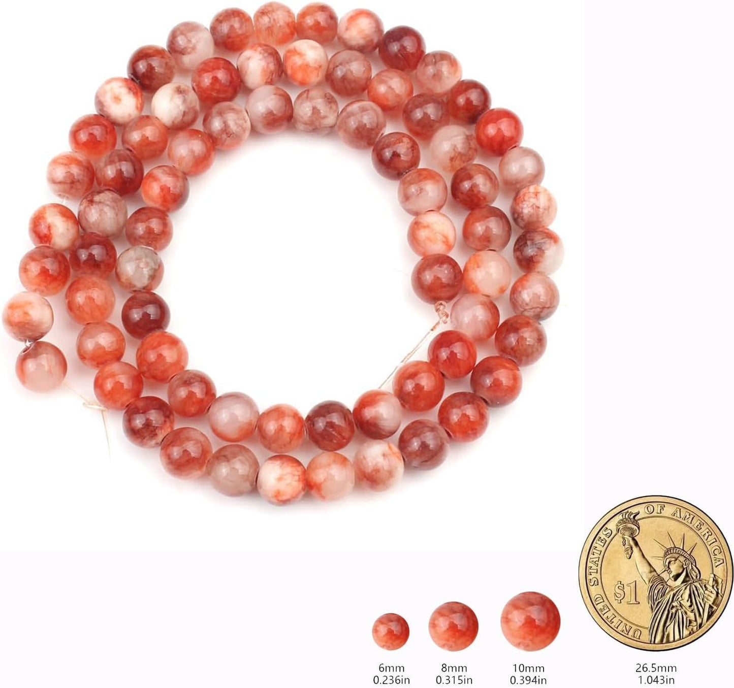 45pcs Yellow Persian Jade Energy Healing Beads for Bracelet，8mm Round Bulk Gemstone Beads for Jewelry Making Bracelet Necklace Earring DIY