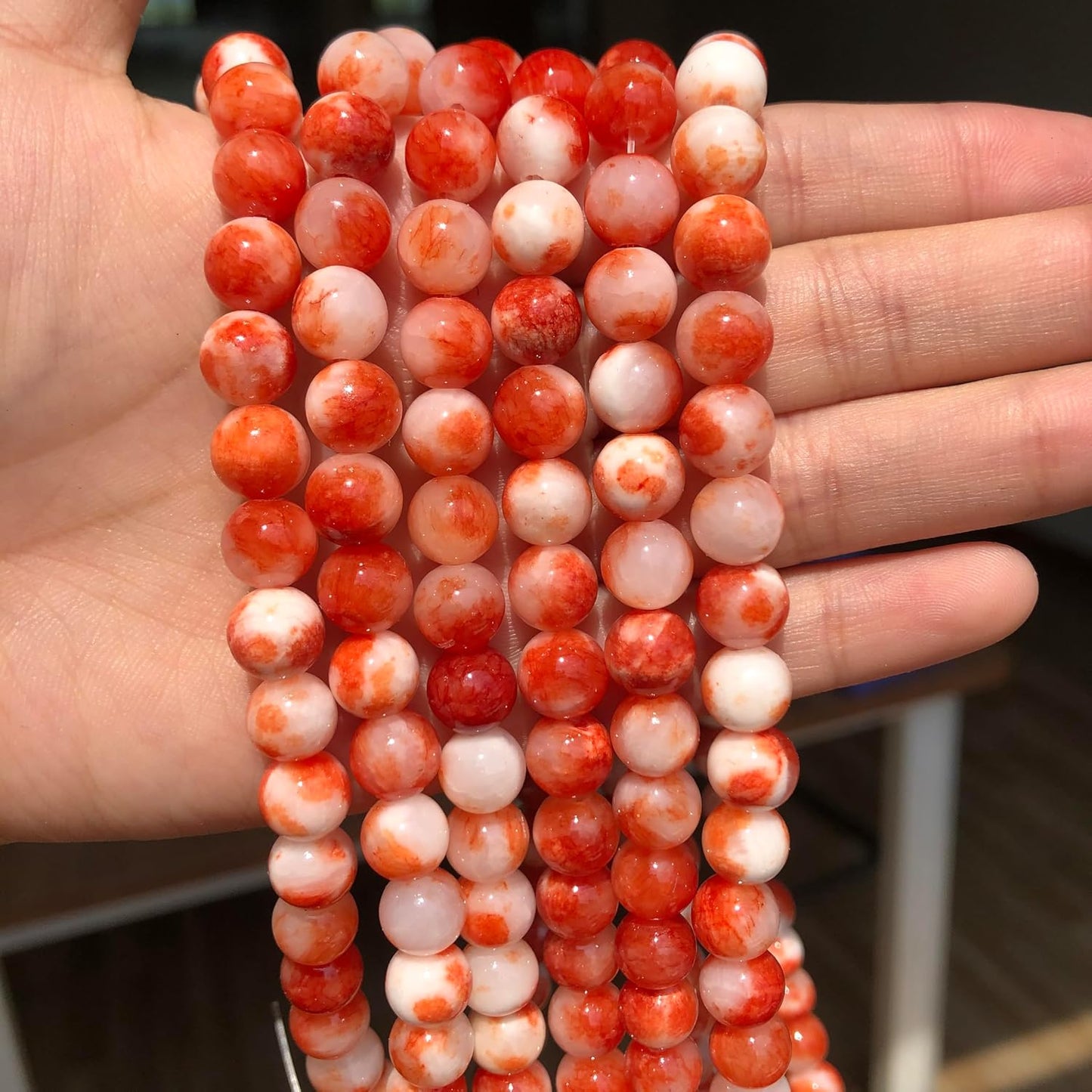 45pcs Yellow Persian Jade Energy Healing Beads for Bracelet，8mm Round Bulk Gemstone Beads for Jewelry Making Bracelet Necklace Earring DIY