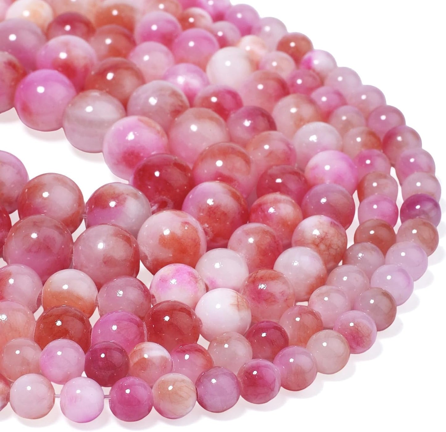 45pcs Yellow Persian Jade Energy Healing Beads for Bracelet，8mm Round Bulk Gemstone Beads for Jewelry Making Bracelet Necklace Earring DIY