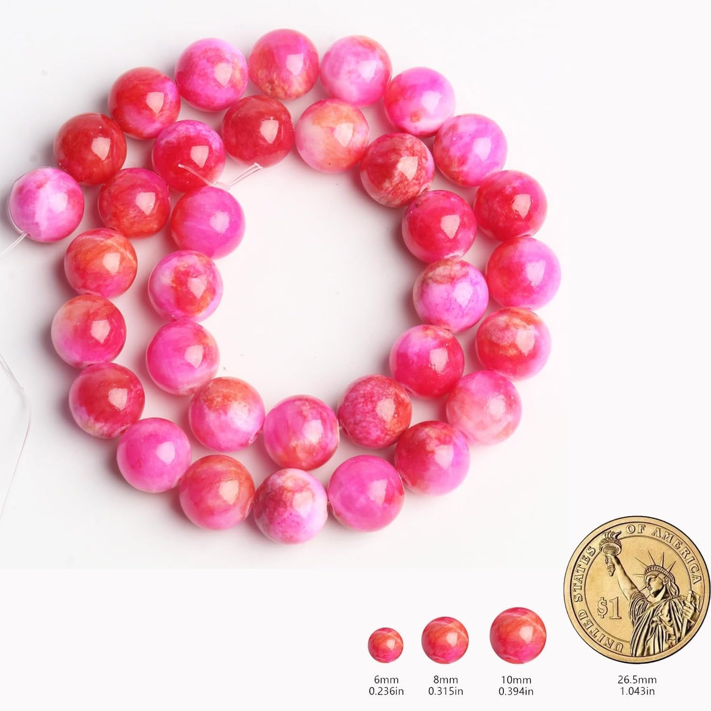 45pcs Yellow Persian Jade Energy Healing Beads for Bracelet，8mm Round Bulk Gemstone Beads for Jewelry Making Bracelet Necklace Earring DIY