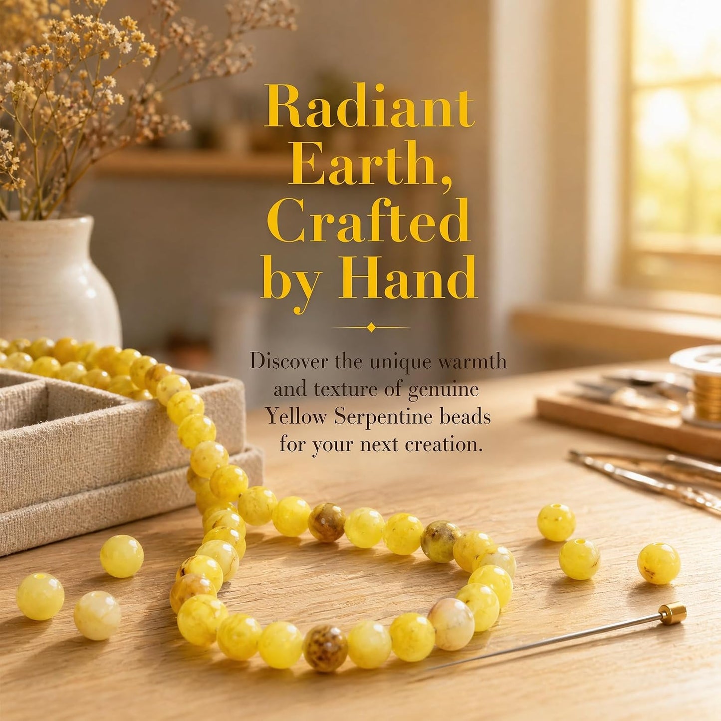 45pcs Yellow Persian Jade Energy Healing Beads for Bracelet，8mm Round Bulk Gemstone Beads for Jewelry Making Bracelet Necklace Earring DIY