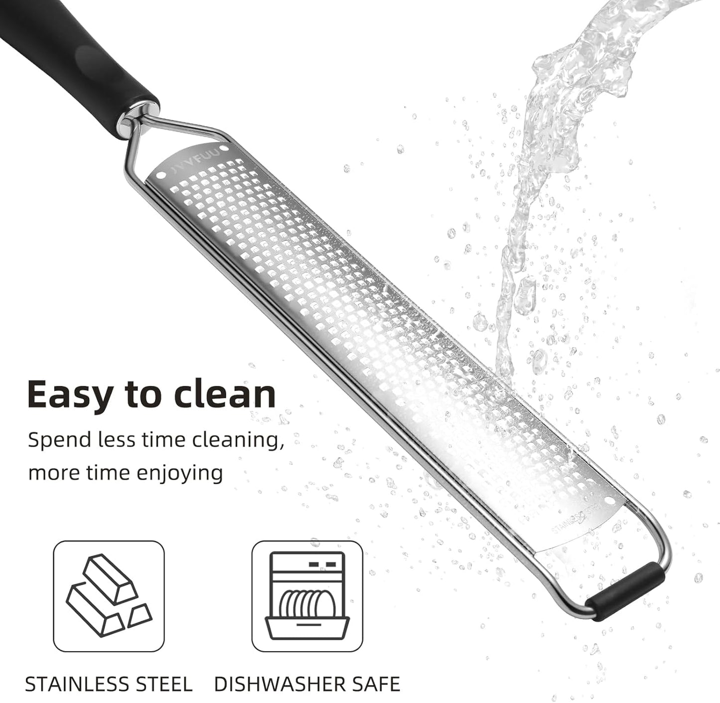 Premium Lemon Zester Grater,Stainless Steel (Black+Yellow) | For Parmesan Cheese, Lemon, Ginger, Garlic, Nutmeg, Chocolate; Sharp Blade, Dishwasher Safe, Multi-use Kitchen Tool