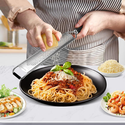 Premium Lemon Zester Grater,Stainless Steel (Black+Yellow) | For Parmesan Cheese, Lemon, Ginger, Garlic, Nutmeg, Chocolate; Sharp Blade, Dishwasher Safe, Multi-use Kitchen Tool