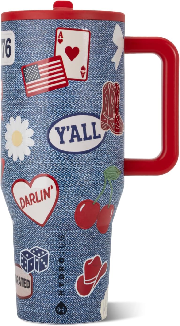 Traveler 40oz, Insulated Tumbler with Handle & Straw, Lemon Lime