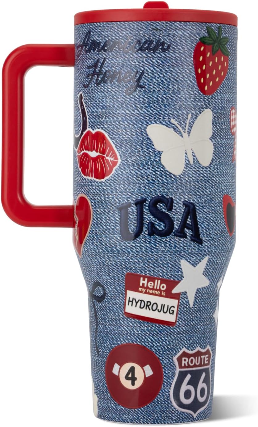Traveler 40oz, Insulated Tumbler with Handle & Straw, Lemon Lime